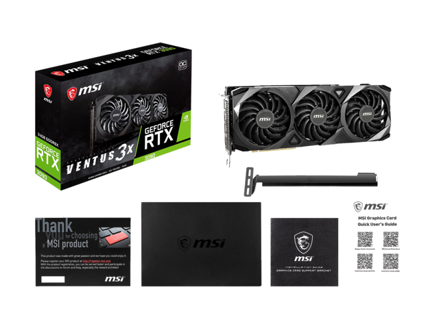 MSI Ventus GeForce RTX 3090 24GB GDDR6X PCI Express 4.0 SLI Support Video Card RTX 3090 VENTUS 3X 24G OC