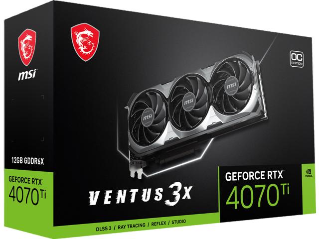 MSI Ventus GeForce RTX 4070 Ti 12GB GDDR6X PCI Express 4.0 Video Card RTX 4070 Ti VENTUS 3X 12G OC