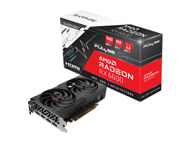 SAPPHIRE PULSE Radeon RX 6600 8GB GDDR6 PCI Express 4.0 ATX Video Card 11310-01-20G