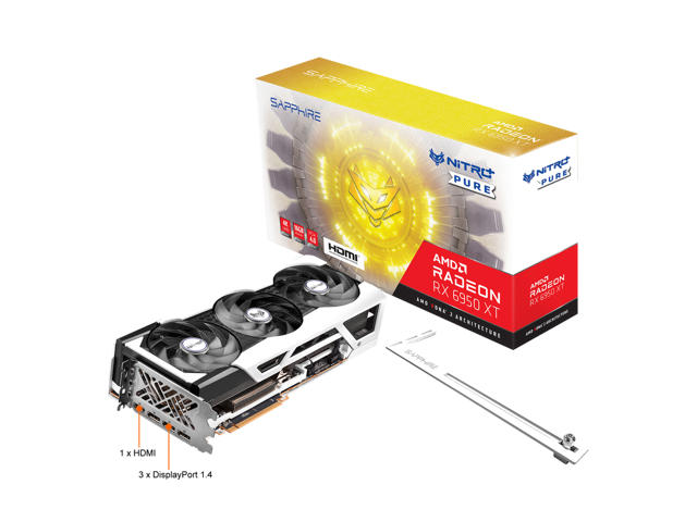 SAPPHIRE NITRO+ PURE Radeon RX 6950 XT 16GB GDDR6 PCI Express 4.0 ATX Video Card 11317-04-20G