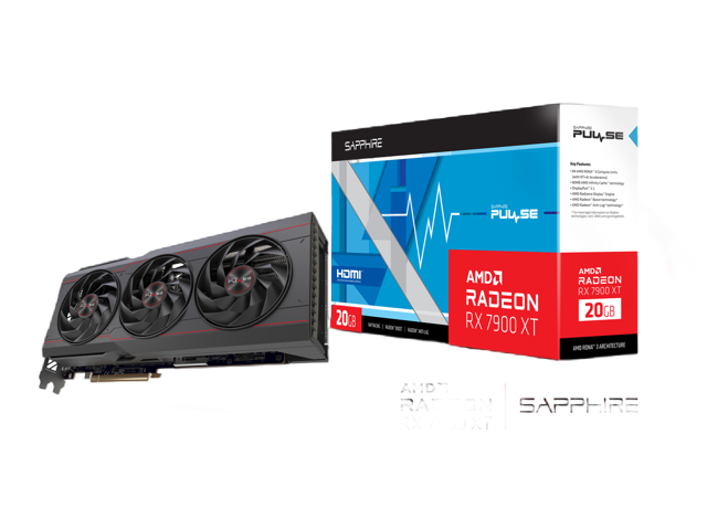 SAPPHIRE PULSE Radeon RX 7900 XT 20GB GDDR6 PCI Express 4.0 x16 ATX Video Card 11323-02-20G