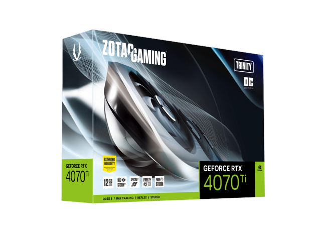 ZOTAC GAMING GeForce RTX 4070 Ti Trinity OC DLSS 3 12GB GDDR6X 192-bit 21 Gbps PCIE 4.0 Gaming Graphics Card, IceStorm 2.0 Advanced Cooling, SPECTRA 2.0 RGB Lighting, ZT-D40710J-10P