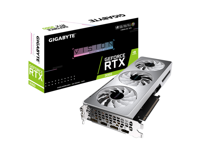 GIGABYTE Vision OC GeForce RTX 3060 12GB GDDR6 PCI Express 4.0 ATX Video Card GV-N3060VISION OC-12GD (rev. 2.0) (LHR)