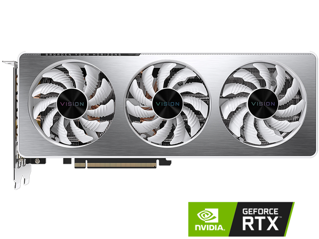 GIGABYTE Vision OC GeForce RTX 3060 Ti 8GB GDDR6 PCI Express 4.0 ATX Video Card GV-N306TVISION OC-8GD (rev. 2.0) (LHR)