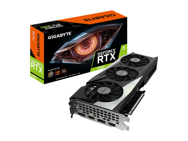 GIGABYTE GeForce RTX 3050 GAMING OC 8G Graphics Card, 3x WINDFORCE Fans, 8GB GDDR6 128-bit GDDR6, GV-N3050GAMING OC-8GD Video Card