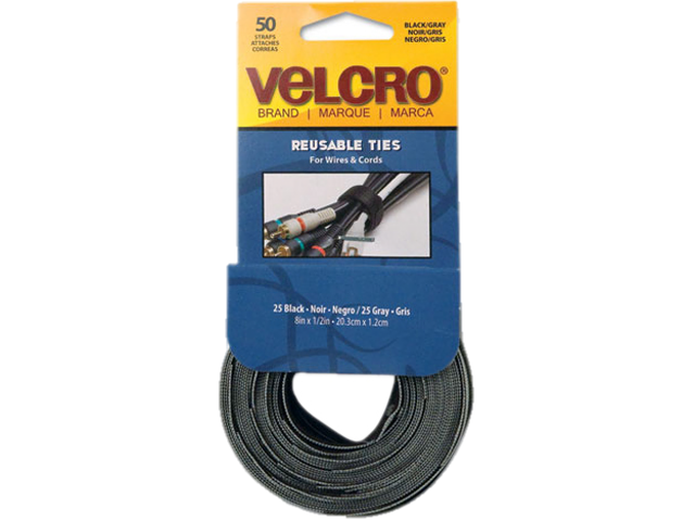  VELCRO Brand Cable Ties, 100Pk - 8 x 1/2 Red and