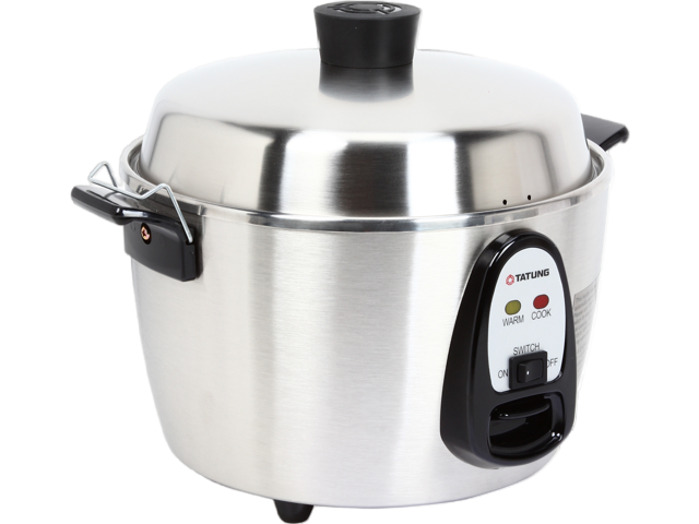TATUNG 6-Cups Rice Cooker White, 2.4L Aluminum Outer, Stainless Inner Pot,  4pc/box, 18boxes/pallet 