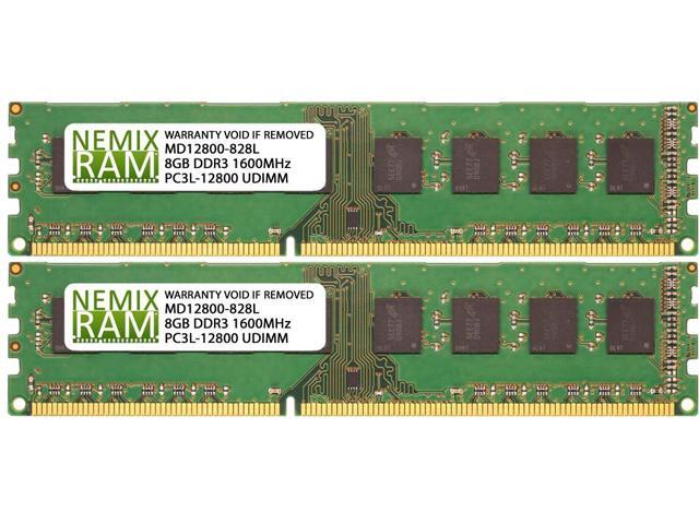 NEMIX RAM 16GB (2X8GB) DDR3 1600MHZ PC3-12800 2Rx8 1.35V 240-PIN Non-ECC UDIMM Unbuffered Desktop Memory KIT