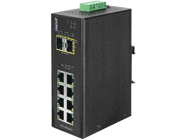 PLANET IGS-10020MT Industrial 8-Port 10/100/1000T + 2-Port 100/1000X SFP Managed Switch (-40~75 Degrees C)