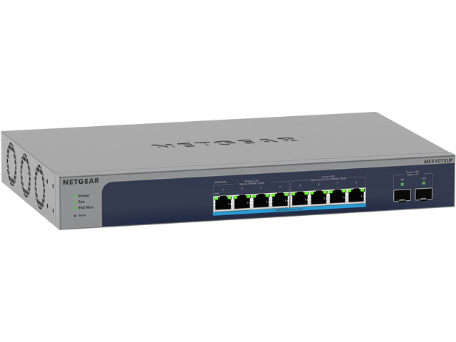 Netgear 8-Port Multi-Gigabit/10G Ethernet Ultra60 PoE++ Smart Switch with 2 SFP+ Ports, MS510TXUP-100NAS