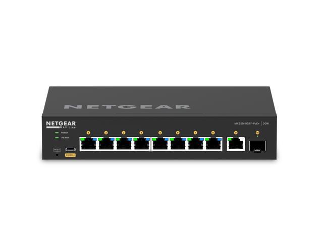 Netgear AV Line M4250-9G1F-PoE+ 8x1G PoE+ 110W 1x1G and 1xSFP Managed Switch, GSM4210PD-100NAS