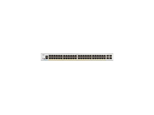 Cisco Catalyst C1300 managed Layer 3 Switch, 48x 10/100/1000 30W PoE+ ports w/ 370W power budget, 4 x Gigabit SFP, Rack-mountable | C1300-48P-4G