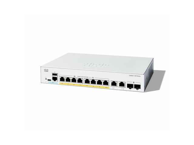 Cisco Catalyst C1300-8P-E-2G Ethernet Switch, 8 Ports - Manageable - Gigabit Ethernet - 10/100/1000Base-T, 1000Base-X - 3 Layer Supported
