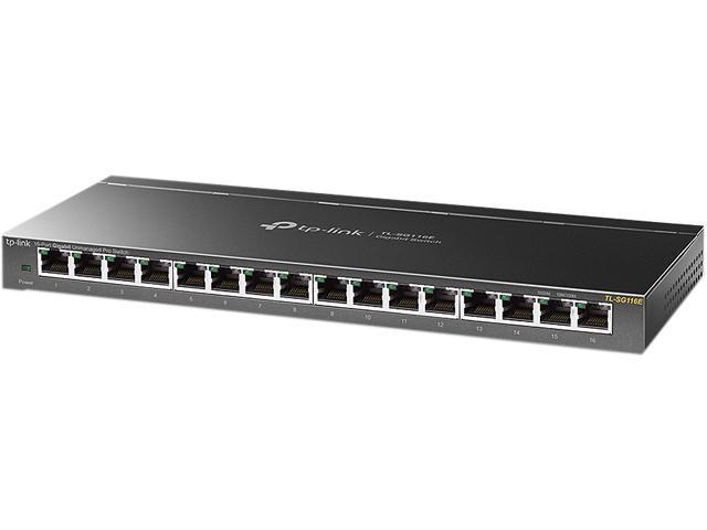 TP-Link 16 Port Gigabit Switch | Easy Smart Managed | Plug & Play | Lifetime Protection | Desktop/Wall-Mount | Sturdy Metal w/Shielded Ports | Support QoS, Vlan, IGMP and Link Aggregation (TL-SG116E)