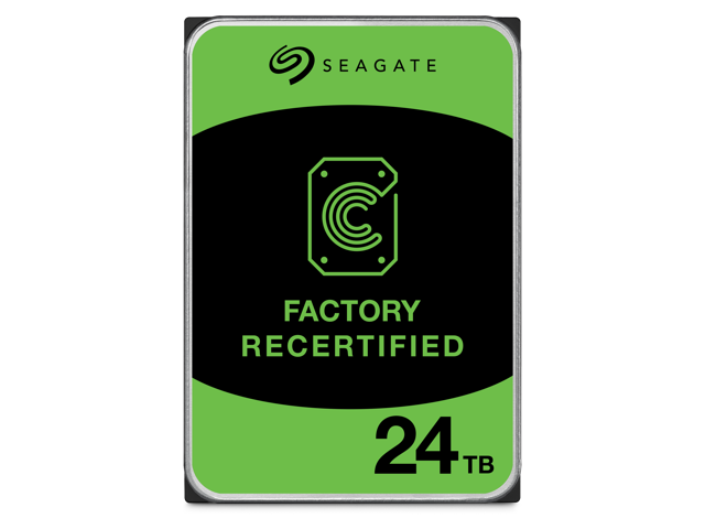 Seagate (Recertified) Exos X 24TB Internal Hard Drive HDD - 3.5 In CMR SATA 6Gb/s, 7200 RPM, 512MB Cache, 2.5M MTBF (ST24000NM000C)