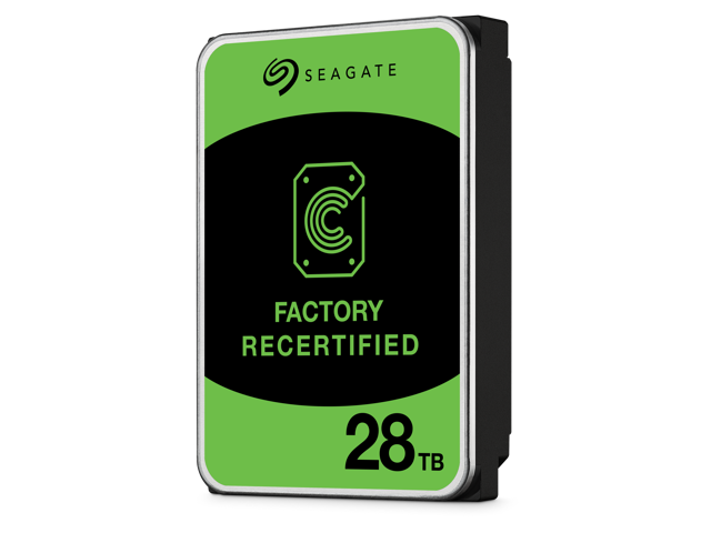 Seagate (Recertified) Exos X 28TB Internal Hard Drive HDD - 3.5 In CMR SATA 6Gb/s, 7200 RPM, 512MB Cache, 2.5M MTBF (ST28000NM000C)