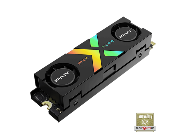 PNY CS3150 XLR8 Gaming Epic-X RGB 1TB PCIe Gen5 x4 NVMe M.2 SSD with RGB Dual Fan Heatsink [DRAM Cache] up to 11500 MB/s Read – M280CS3150XHS-1TB-RB