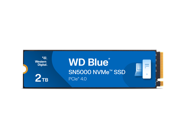 Western Digital 2TB WD Blue SN5000 NVMe Internal Solid State Drive SSD - PCIe Gen 4.0, M.2 2280, Up to 5,150 MB/s - WDS200T4B0E