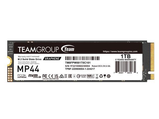 Team Group MP44 M.2 2280 1TB PCIe 4.0 x4 with NVMe Laptop & Desktop & NUC & NAS Internal Solid State Drive (SSD), (R/W Speed up to 7,400/6,500MB/s) TM8FPW001T0C101
