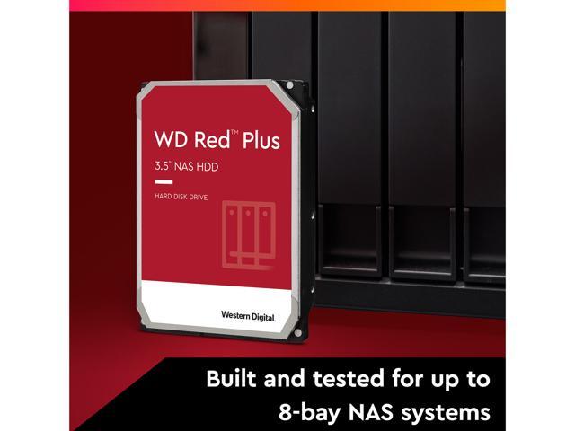 WD Red Plus 2TB NAS Hard Disk Drive - 5400 RPM Class SATA 6Gb/s, CMR, 64MB Cache, 3.5 Inch - WD20EFPX