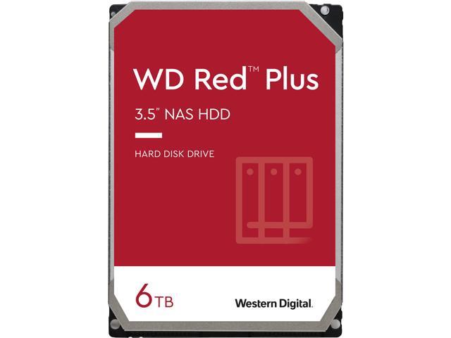 WD Red Plus 6TB NAS Hard Disk Drive - 5640 RPM Class SATA 6Gb/s, CMR, 128MB Cache, 3.5 Inch - WD60EFZX