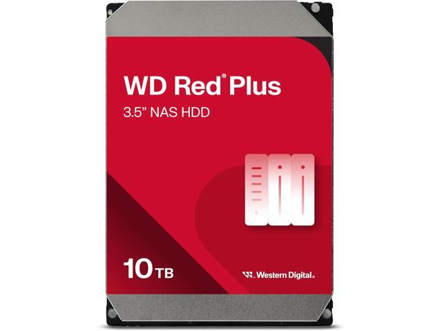 WD Red Plus 10TB NAS Hard Disk Drive - 7200 RPM Class SATA 6Gb/s, CMR, 512MB Cache, 3.5 Inch - WD100EFGX