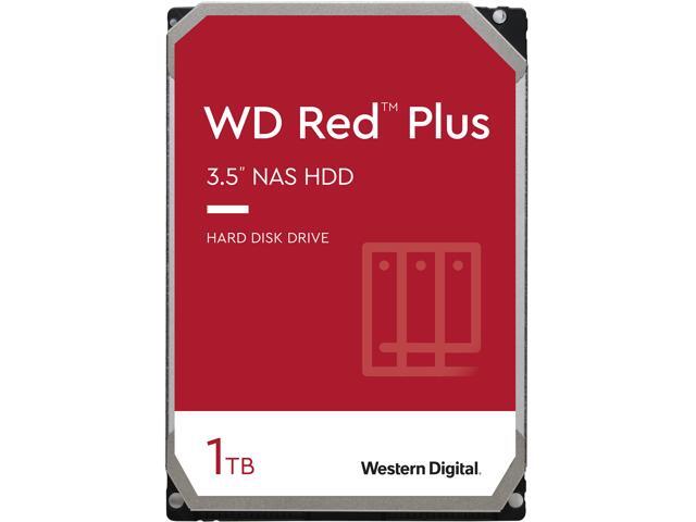 WD Red Plus 1TB NAS Hard Disk Drive - 5400 RPM Class SATA 6Gb/s, CMR, 64MB Cache, 3.5 Inch - WD10EFRX