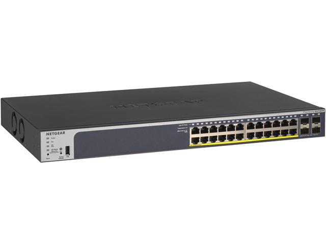 NETGEAR 24-Port Gigabit PoE+ Smart Managed Pro Switch with 4 SFP Ports (GS728TPv2)