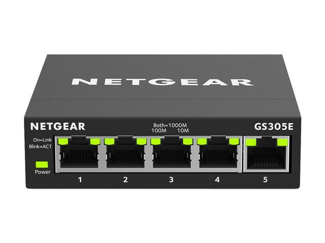 Netgear GS305E 5-Port Gigabit Ethernet SOHO Plus Easy Smart Managed Essentials Switch, GS305E-100NAS