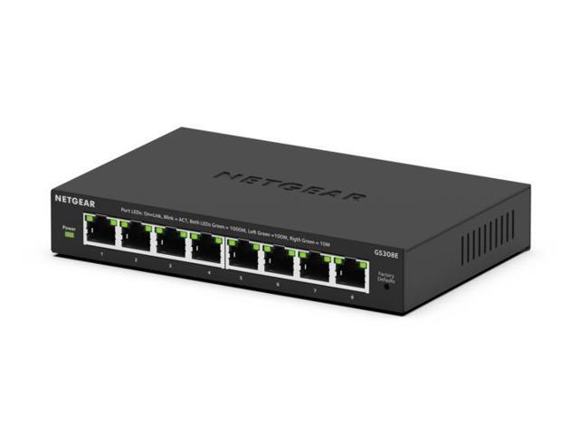 Netgear GS308E 8-Port Gigabit Ethernet Easy Smart Managed Essentials Switch, GS308E-400NAS