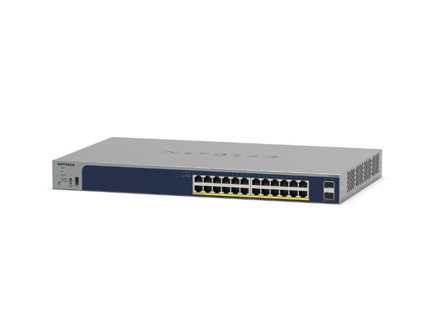 Netgear GS724TPP 24-Port Gigabit Ethernet PoE+ Smart Switch w/ Optional Remote/Cloud Management and 2 SFP Ports (380W), GS724TPP-300NAS