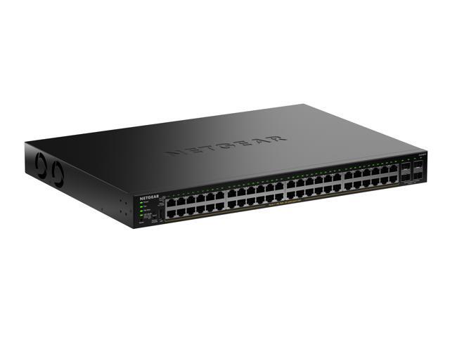 Netgear GS348TP 48-Port Gigabit Ethernet PoE+ Smart Managed Essentials Switch with 4 Dedicated SFP Ports (380W), GS348TP-200NAS