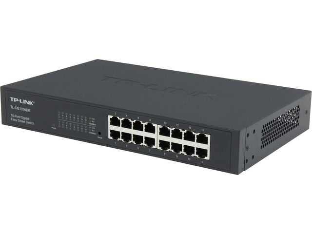 TP-Link 16 Port Gigabit Switch | Easy Smart Managed | Plug & Play | Lifetime Protection | Desktop/Rackmount | Sturdy Metal w/ Shielded Ports | Support QoS, Vlan, IGMP & Link Aggregation (TL-SG1016DE)