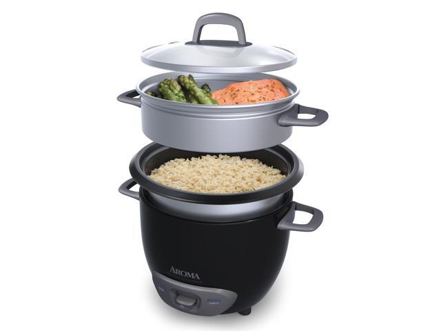 Photo 1 of AROMA 3-Cup (Uncooked)/6-Cup (Cooked) Pot-Style Rice Cooker and Food Steamer, Black
