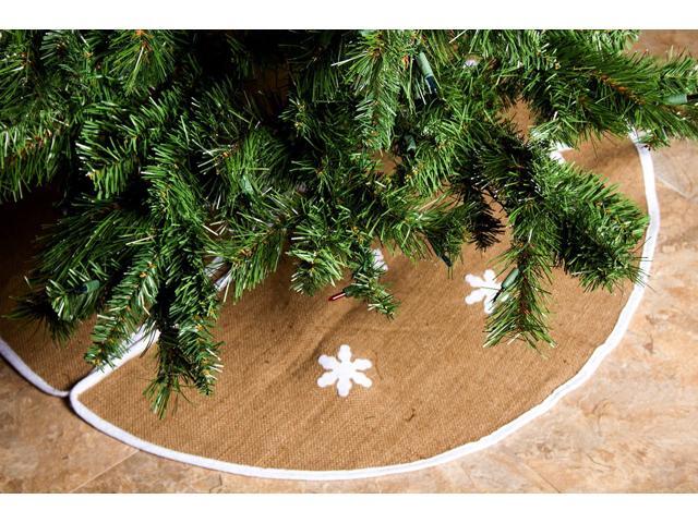 Barnyard Rustic Burlap Christmas Tree Skirt 36 Skirts W Barnyard Rustic Burlap Christmas Tree Skirt 36 Skirts W Snowflakes