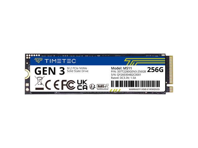 Timetec 256GB SSD NVMe PCIe Gen3x4 8Gb/s M.2 2280 3D NAND High Performance SLC Cache Read/Write Speed Up to 2,000/1,600 MB/s Internal Solid State Drive for PC Laptop and Desktop (256GB)