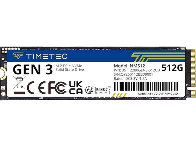 Timetec 512GB SSD NVMe PCIe Gen3x4 8Gb/s M.2 2280 3D NAND High Performance SLC Cache Read/Write Speed Up to 2,000/1,600 MB/s Internal Solid State Drive for PC Laptop and Desktop