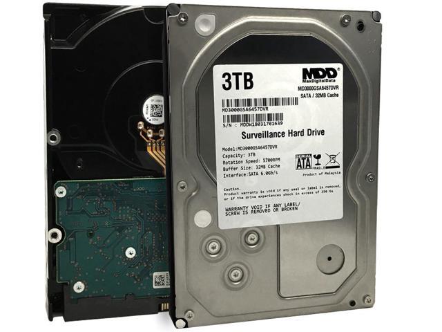 MaxDigitalData 3TB 32MB Cache 5700PM SATA 6.0Gb/s 3.5" Internal Surveillance CCTV DVR Hard Drive (MD3000GSA3257DVR) - 2 Year Warranty