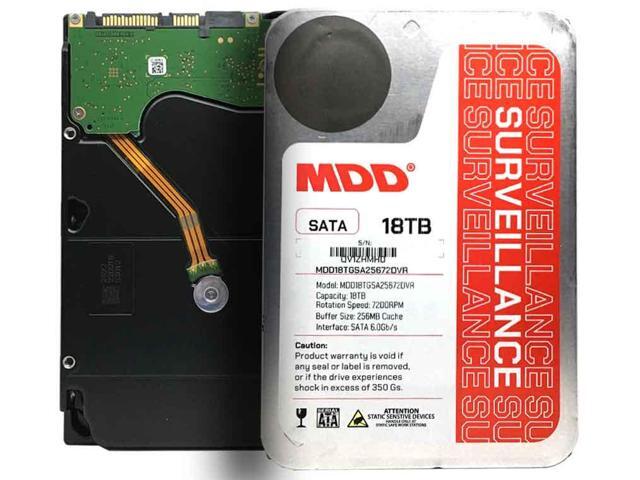 MDD MDD18TSATA25672DVR 18TB 7200 RPM 256MB Cache SATA 6.0Gb/s 3.5" Internal Hard Drive for Surveillance
