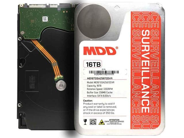 MDD (MDD16TSATA25672DVR) 16TB 7200 RPM 256MB Cache SATA 6.0Gb/s 3.5" Internal Surveillance Hard Drive - 3 Years Warranty