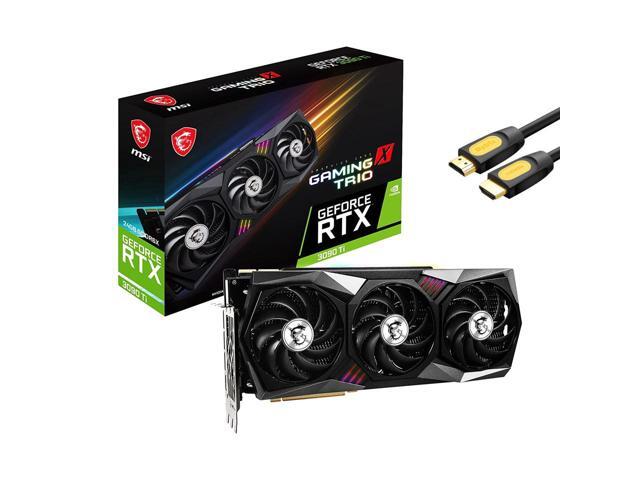 MSI Gaming GeForce RTX 3090 Ti Gaming X Trio OC Graphics Card 24GB GDRR6X 384-Bit Tri-Frozr Ampere Architecture 1x HDMI 2.1 3x DisplayPort 1.4a w/ MT HDMI Cable