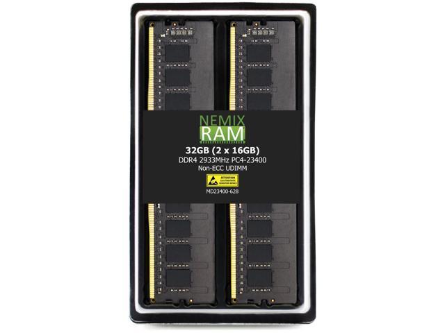 NEMIX RAM 32GB (2X16GB) DDR4 2933MHZ PC4-23400 2Rx8 1.2V 288-PIN Non-ECC UDIMM Unbuffered Desktop Memory KIT