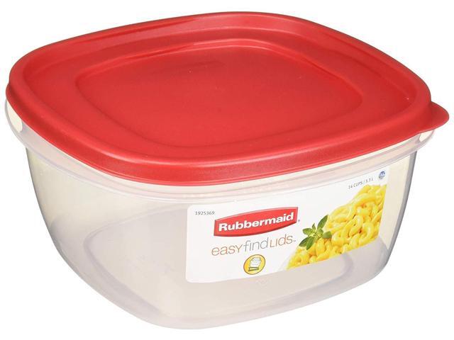 Rubbermaid 085275709254 Easy Find Lid Food Storage Container 14 Cups Pack Of 2 Red Newegg Com