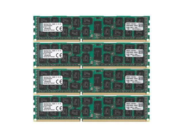 Kingston Technology ValueRAM 64 GB Kit of 4 (4x16 GB Modules) 1333MHz DDR3 PC3-10600 ECC Reg CL9 DIMM DR x4 1.35V (KVR13LR9D4K4/64) Server Memory