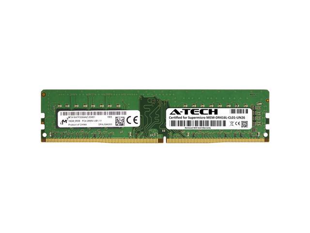 Supermicro Certified MEM-DR416L-CL01-UN26 | Micron MTA16ATF2G64AZ-2G6E1 | 16GB PC4-21300 DDR4 2666MHz 2Rx8 Non-ECC DIMM 288-Pin Desktop Memory RAM