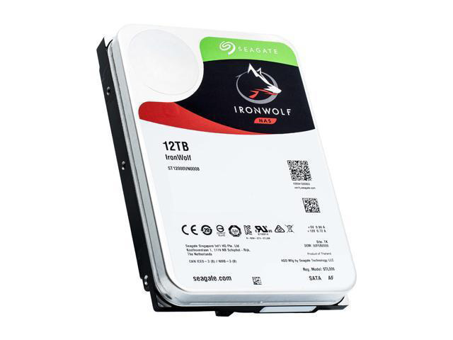 Seagate IronWolf 12TB NAS Hard Drive 7200 RPM 256MB Cache SATA 6.0Gb/s CMR 3.5" Internal HDD for RAID Network Attached Storage ST12000VN0008 - OEM