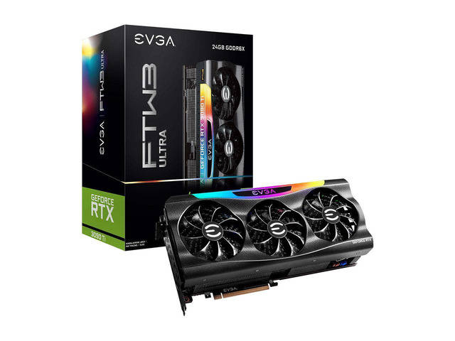 EVGA GeForce RTX 3090 Ti FTW3 ULTRA GAMING, 24G-P5-4985-KR, 24GB GDDR6X, iCX3 Technology, ARGB LED, Metal Backplate, Includes eLeash Video Card