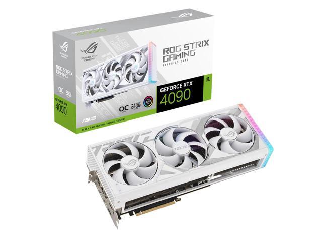 ASUS ROG Strix GeForce RTX 4090 White OC Edition Gaming Graphics Card (PCIe 4.0, 24GB GDDR6X, HDMI 2.1a, DisplayPort 1.4a) ROG-STRIX-RTX4090-O24G-WHITE