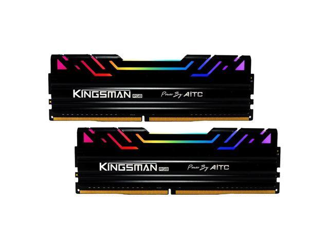 KINGSMAN RGB 16GB(8GBX2) 288-Pin PC RAM DDR4 3200 (PC4 25600) Desktop Memory Model UDIMM-Black