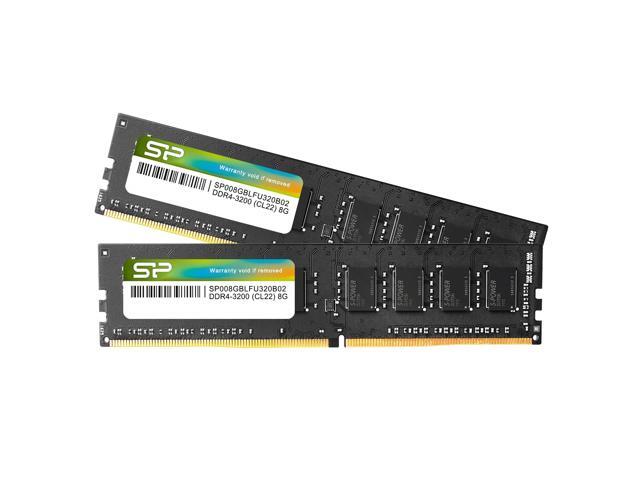 Silicon Power DDR4 16GB Kit (2x8GB) 3200MHz (PC4-25600) CL22 UDIMM 288-Pin Desktop Computer Memory SP016GBLFU320B22